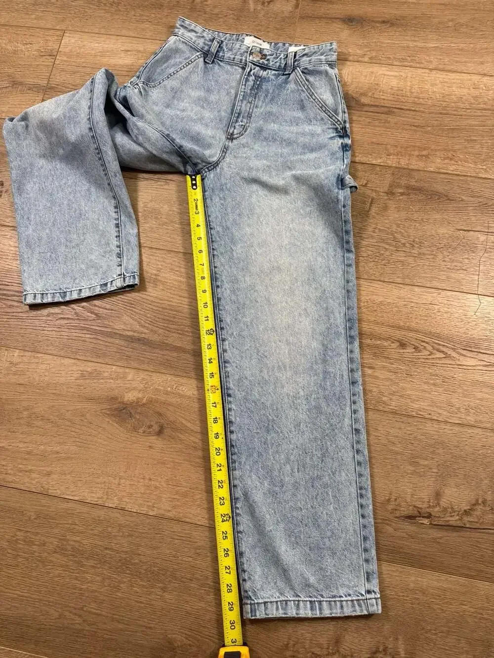 Cotton On Carpenter Jeans Womens 4 Acid Wash Blue High Rise Wide Leg Utility